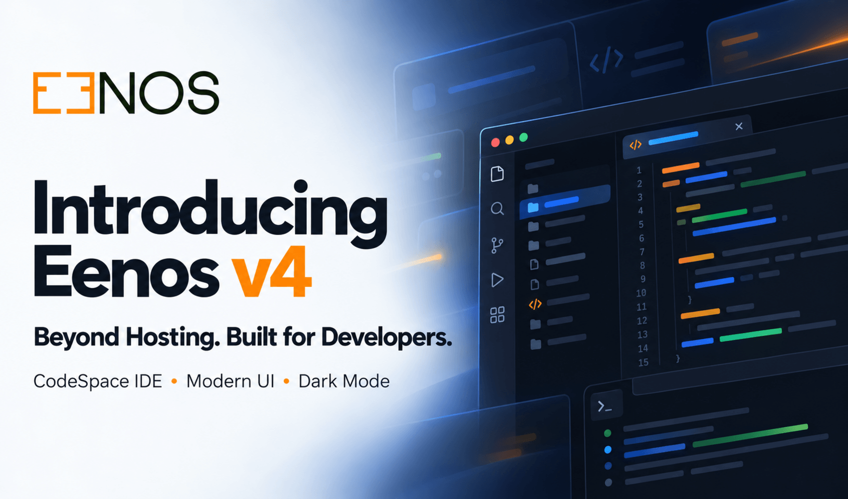 Eenos v4 Released: CodeSpace IDE & New Hosting Features